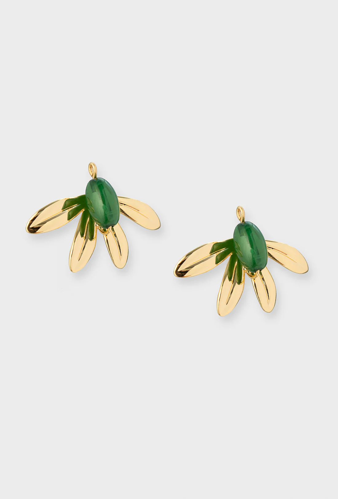 Syros Earrings - Gold/Green - Zimenao