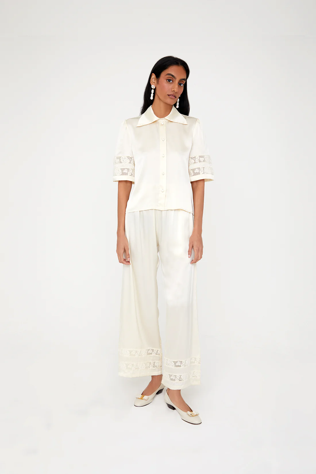 Clematis Blouse - Ivory/Off-white - Zimenao