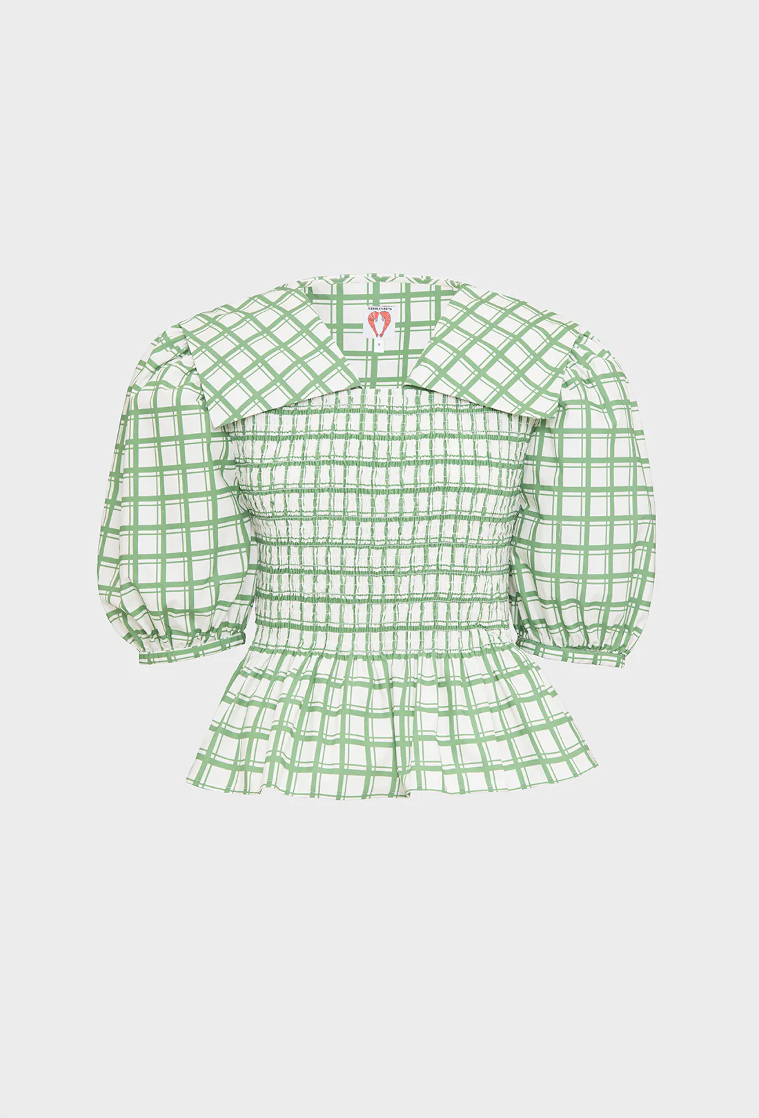 Rowan Blouse - Leaf Green Check - Zimenao