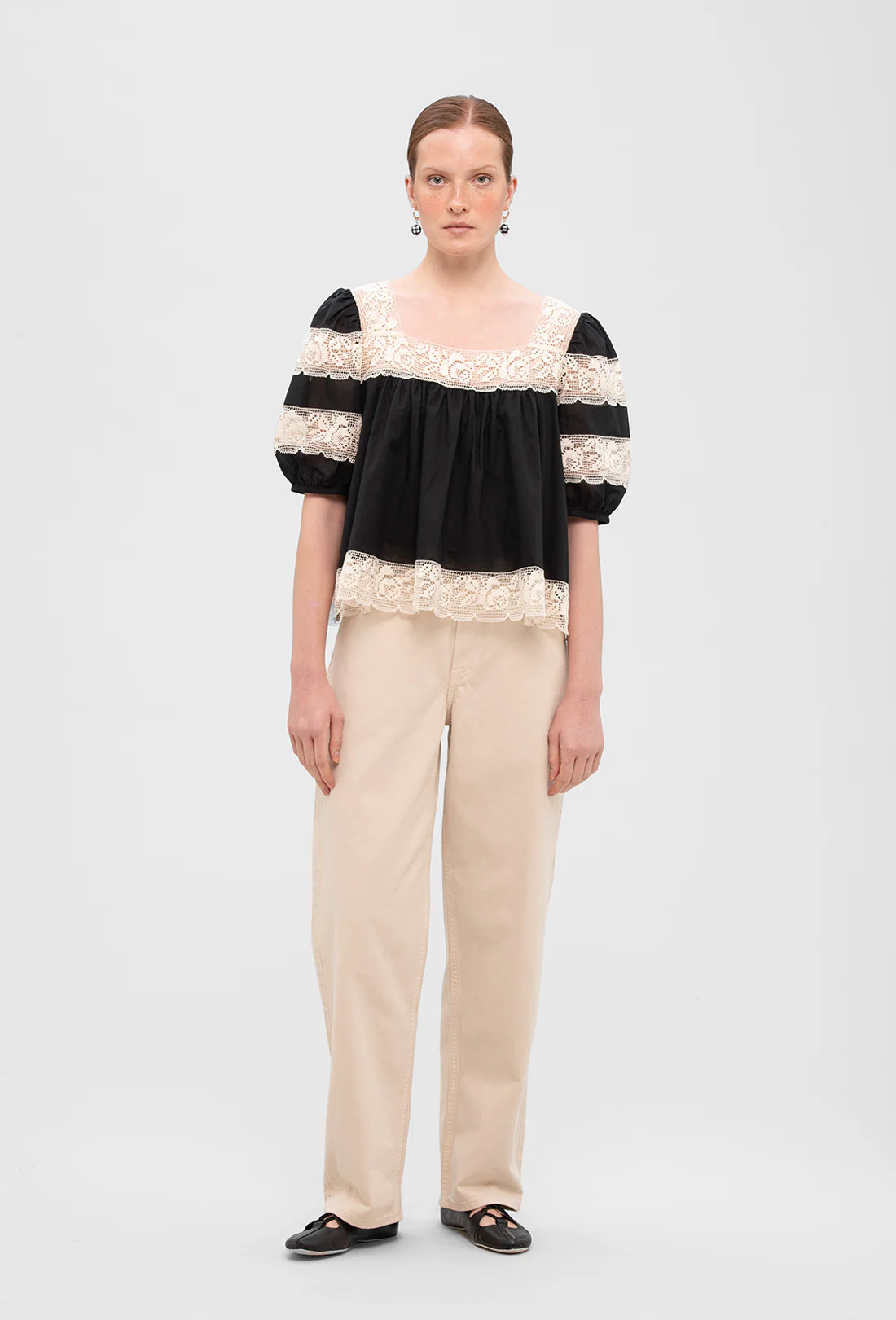 Nico Blouse - Black/Cream - Zimenao