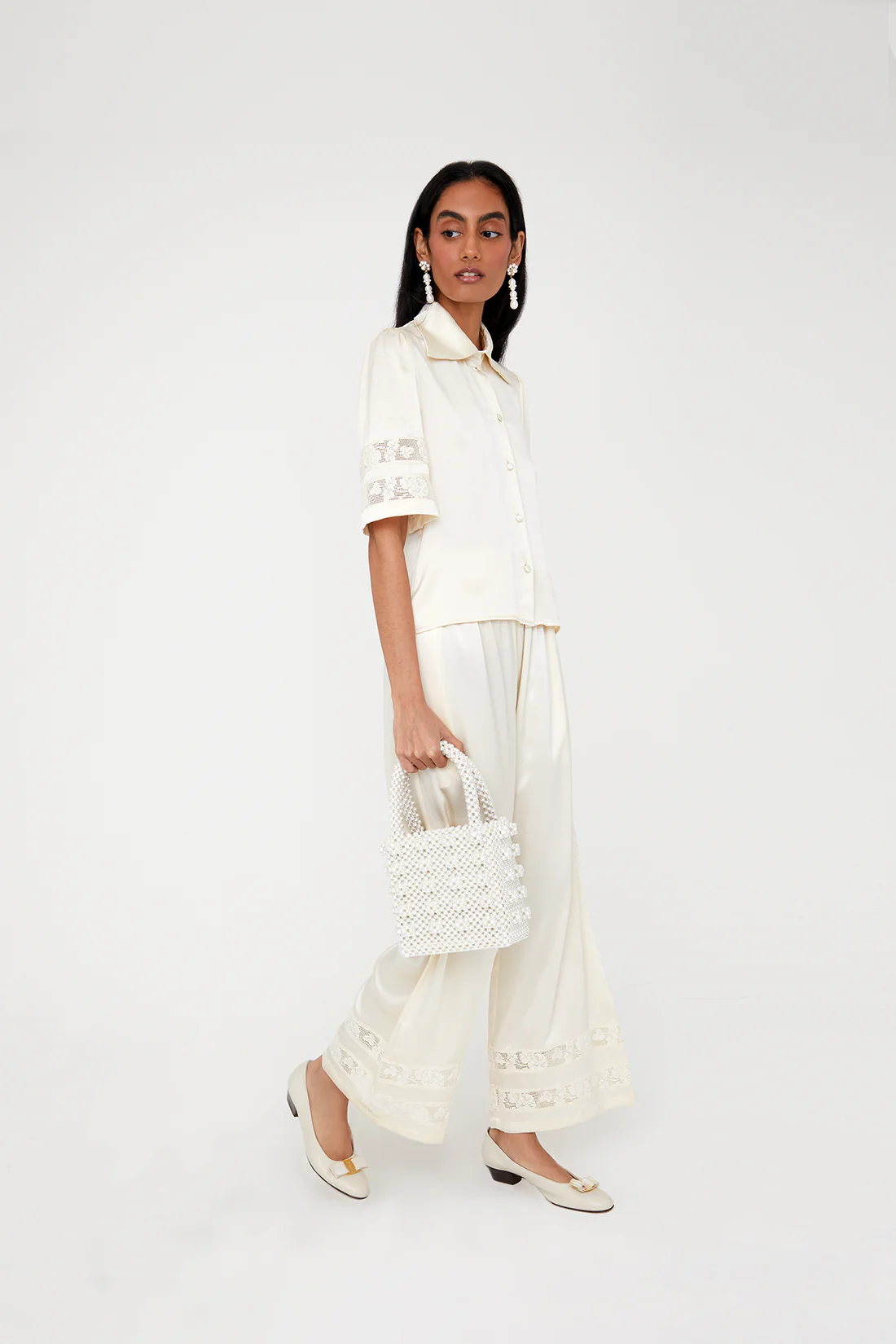 Libra Trousers - Ivory/Off-white - Zimenao