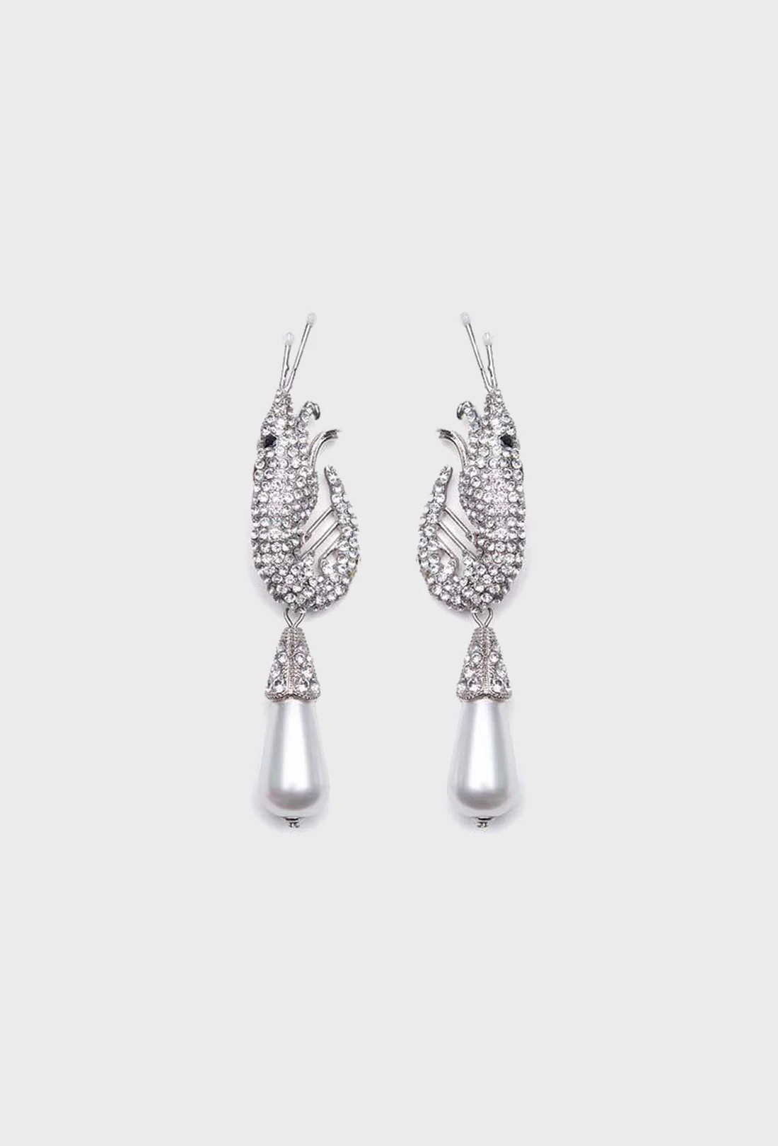 Shrimp Earrings - Silver - Zimenao