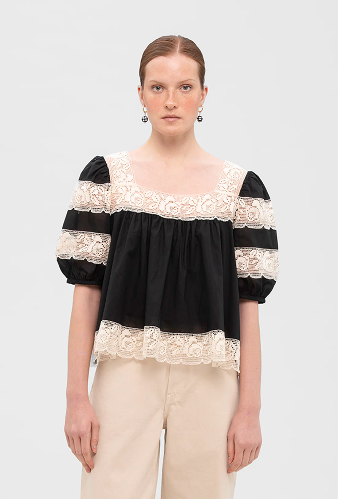 Nico Blouse - Black/Cream - Zimenao