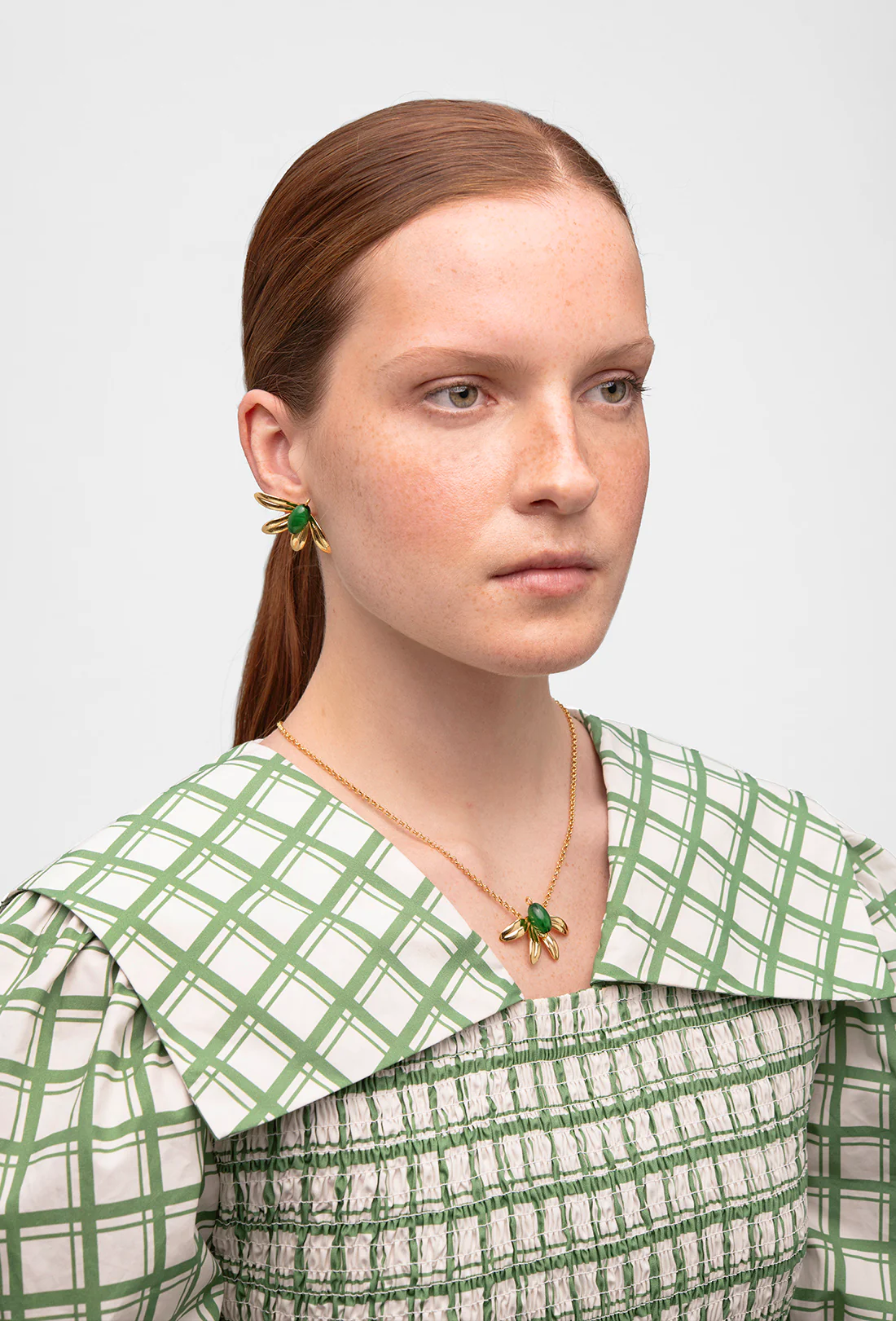 Sophia Necklace - Gold/Green - Zimenao